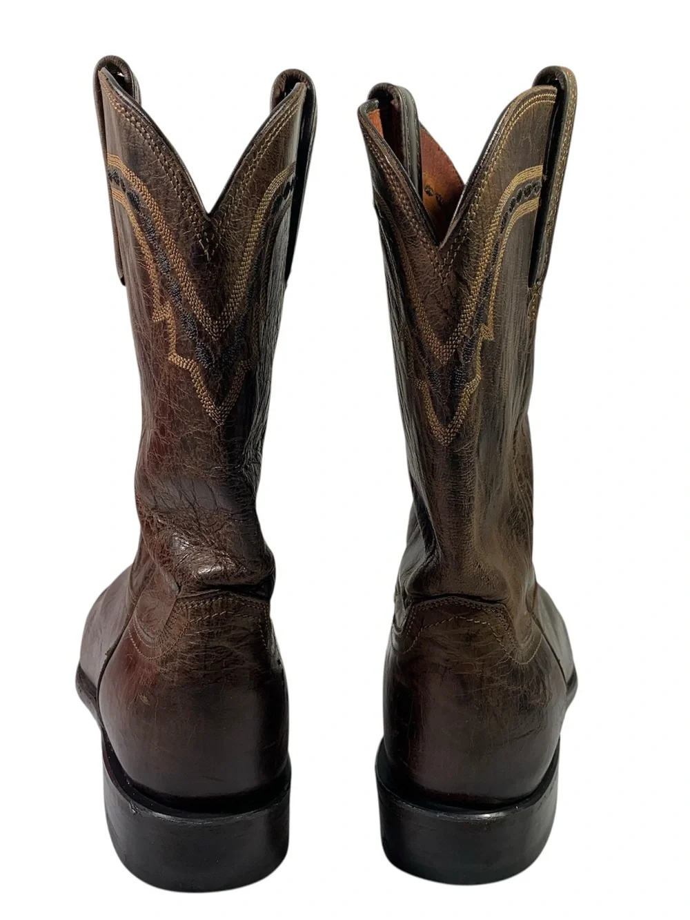 Lucchese T0122 Mad Goat Roper Dark Brown Leather Cowboy Boots Size 9.5 D - Picture 4 of 13